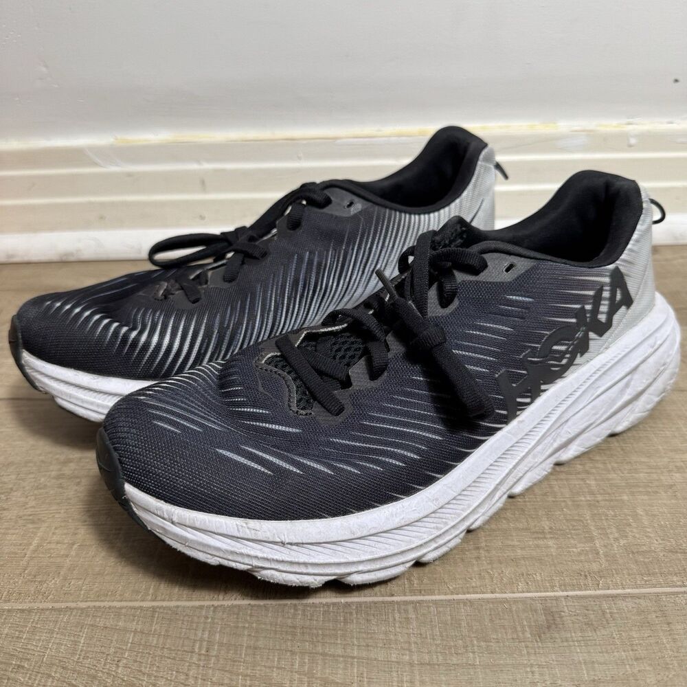 Hoka One One Women’s Size 8B Rincon 3 Black Gray Running Training Shoes Sneakers